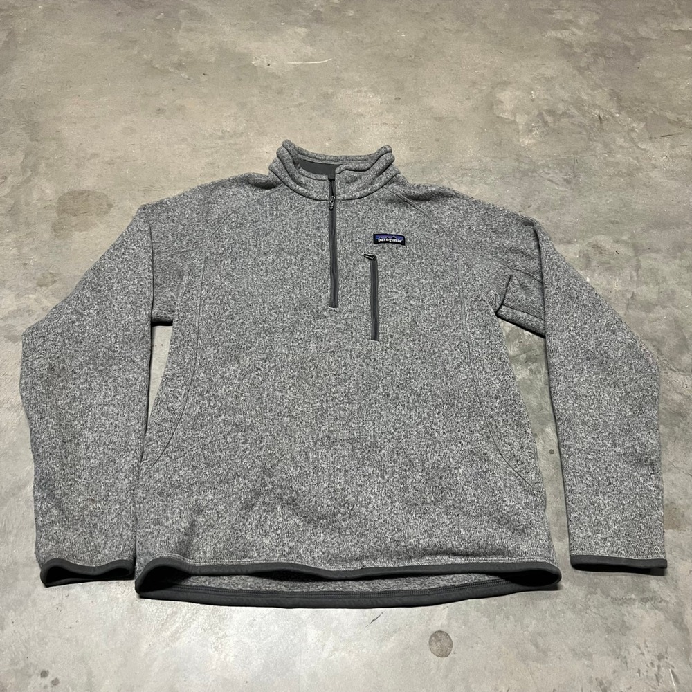 Patagonia Mens Better Sweater 1/4 Zip Fleece Pullover Grey STY25521 FA14 Size M